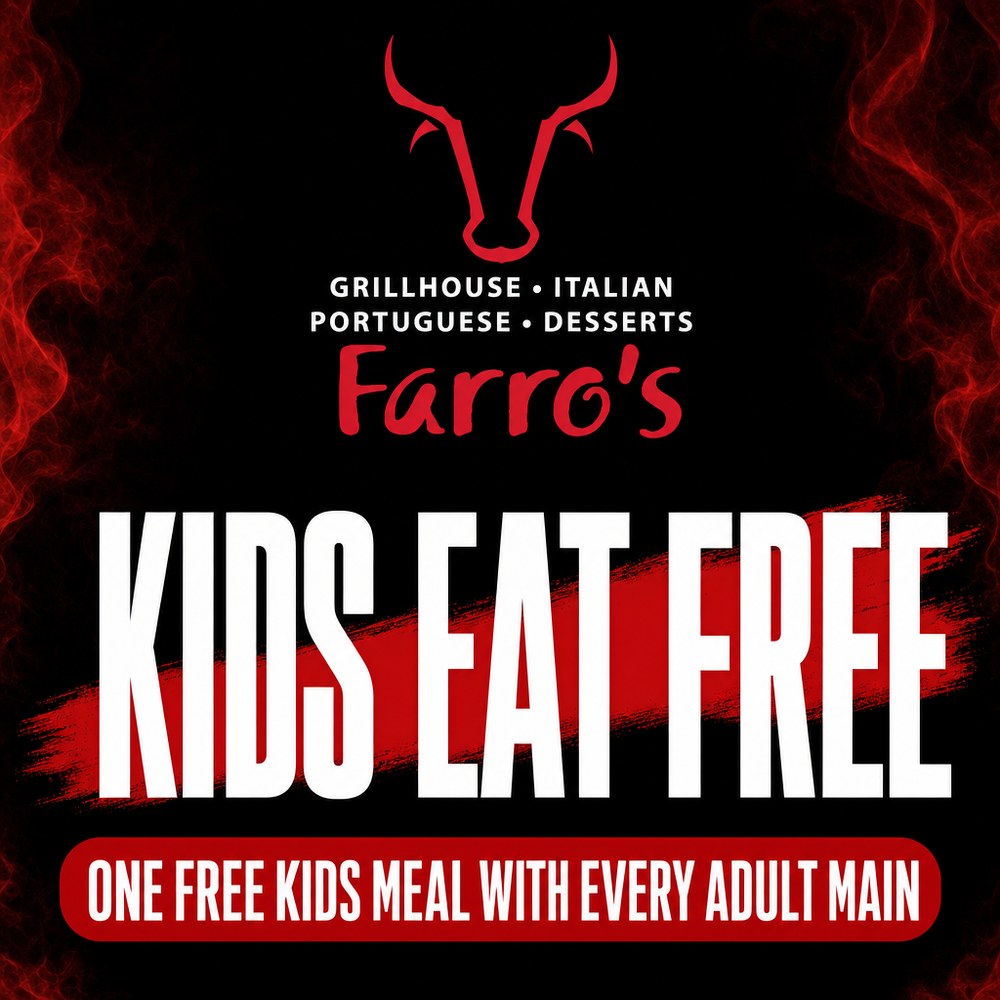 Kids Eat Free — one free kids' meal with every adult main course